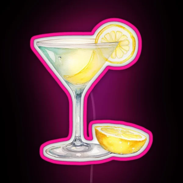 Water Color Drawing Of A Lemondrop RGB Neon Sign
