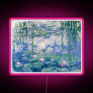 Water Lilies Claude Monet Fine Art RGB Neon Sign