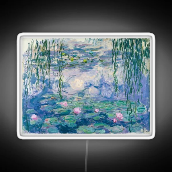 Water Lilies Claude Monet Fine Art RGB Neon Sign