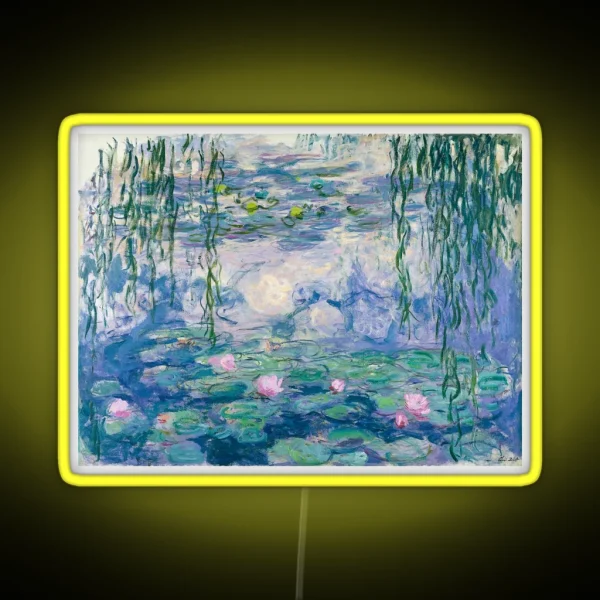 Water Lilies Claude Monet Fine Art RGB Neon Sign
