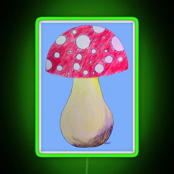 Watercolor Amanita Muscaria RGB Neon Sign