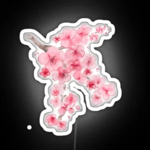 Watercolor Cherry Blossom RGB Neon Sign