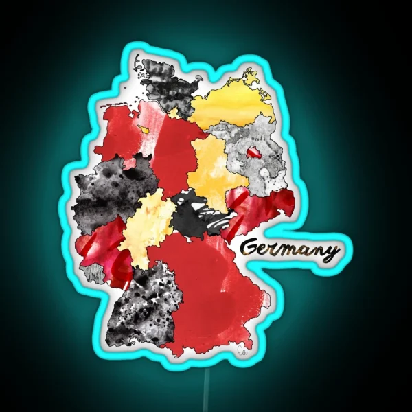 Watercolor Countries Germany RGB Neon Sign