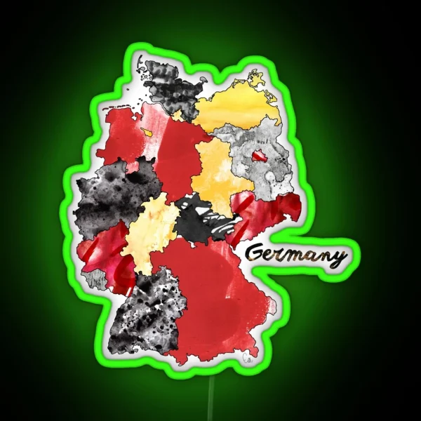 Watercolor Countries Germany RGB Neon Sign