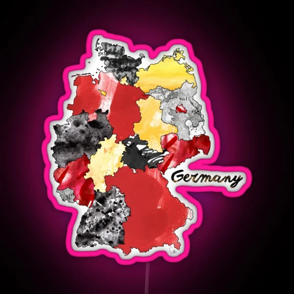 Watercolor Countries Germany RGB Neon Sign