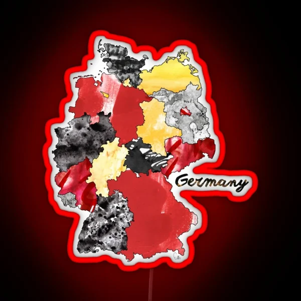 Watercolor Countries Germany RGB Neon Sign