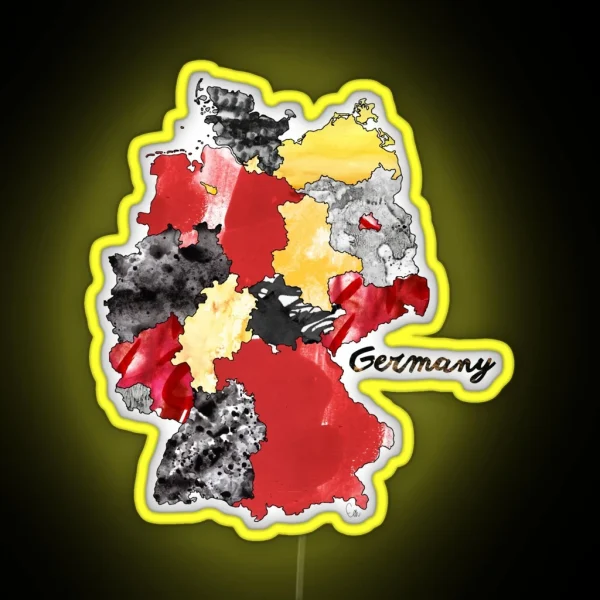 Watercolor Countries Germany RGB Neon Sign