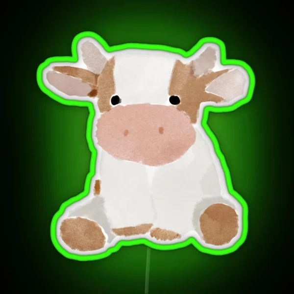 Watercolor Cow RGB Neon Sign
