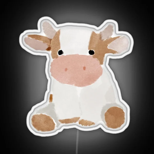 Watercolor Cow RGB Neon Sign