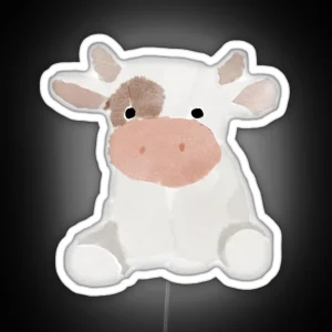 Watercolor Cow White And Brown RGB Neon Sign