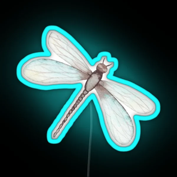 Watercolor Dragonfly RGB Neon Sign