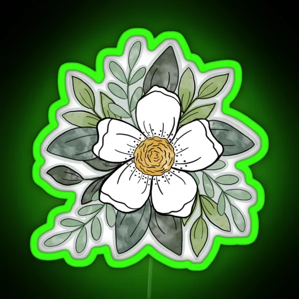 Watercolor Flower RGB Neon Sign