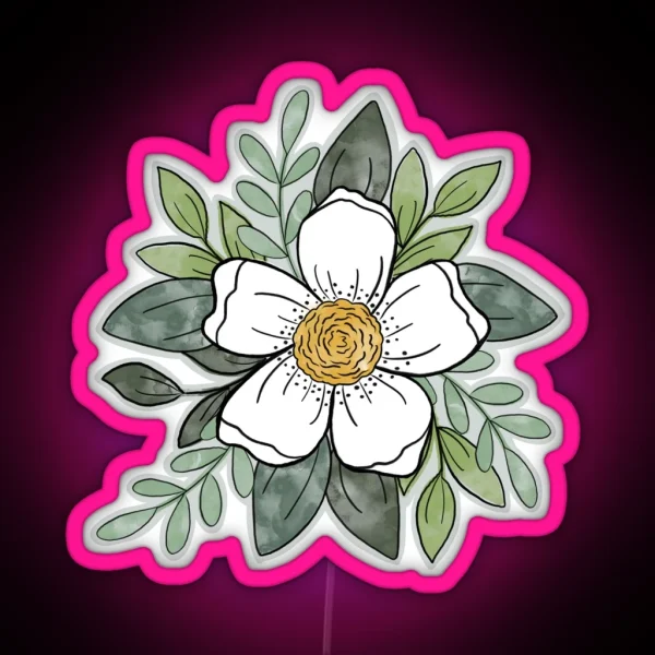 Watercolor Flower RGB Neon Sign