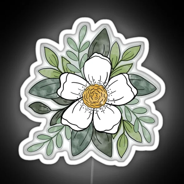 Watercolor Flower RGB Neon Sign