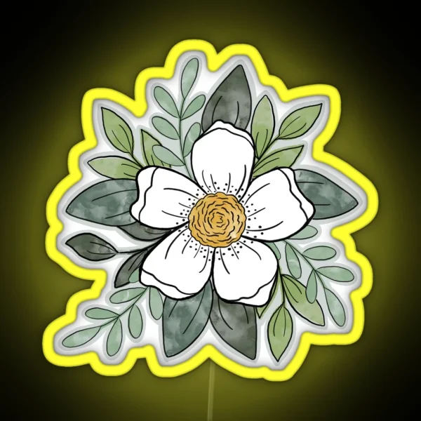 Watercolor Flower RGB Neon Sign