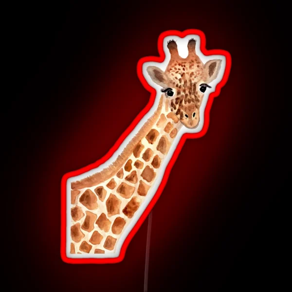Watercolor Giraffe RGB Neon Sign