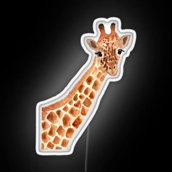 Watercolor Giraffe RGB Neon Sign
