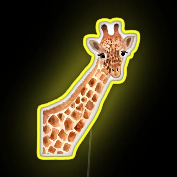 Watercolor Giraffe RGB Neon Sign