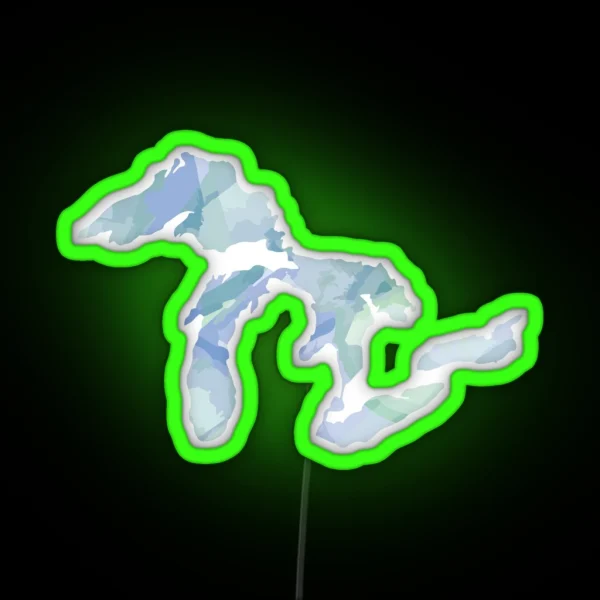 Watercolor Great Lakes RGB Neon Sign