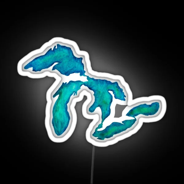 Watercolor Great Lakes RGB Neon Sign