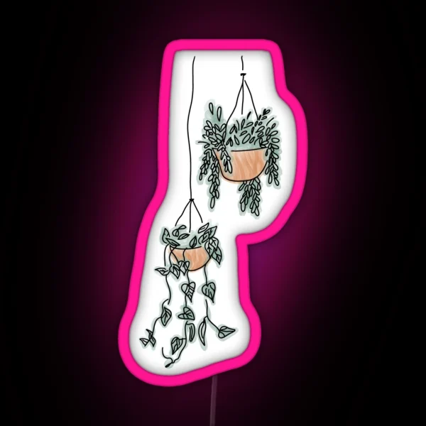 Watercolor Hanging Plants RGB Neon Sign