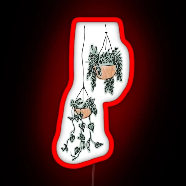 Watercolor Hanging Plants RGB Neon Sign