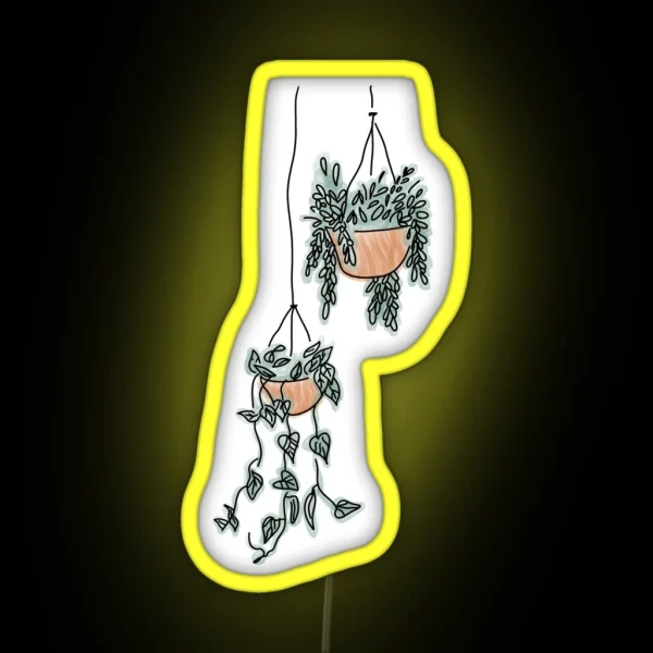 Watercolor Hanging Plants RGB Neon Sign