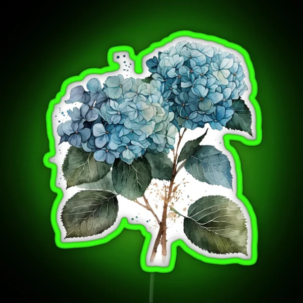 Watercolor Hydrangea RGB Neon Sign