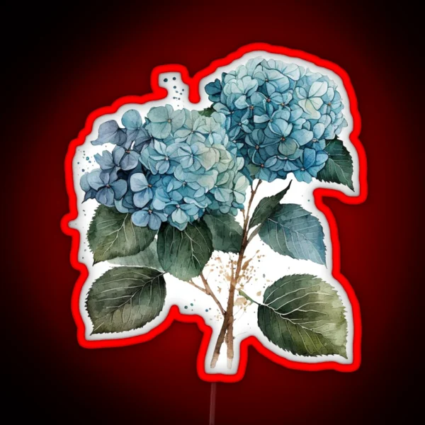 Watercolor Hydrangea RGB Neon Sign