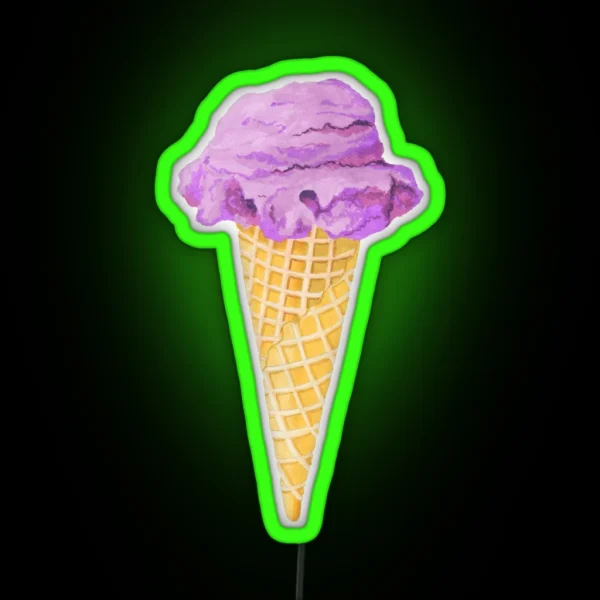 Watercolor Icecream Cone Watercolor Ice Cream Cone RGB Neon Sign