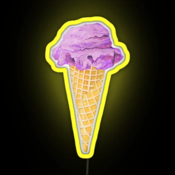 Watercolor Icecream Cone Watercolor Ice Cream Cone RGB Neon Sign