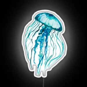 Watercolor Jellyfish RGB Neon Sign