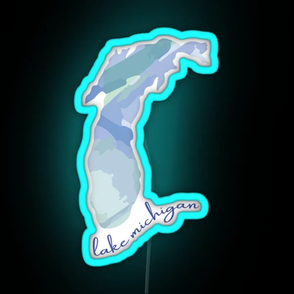 Watercolor Lake Michigan RGB Neon Sign