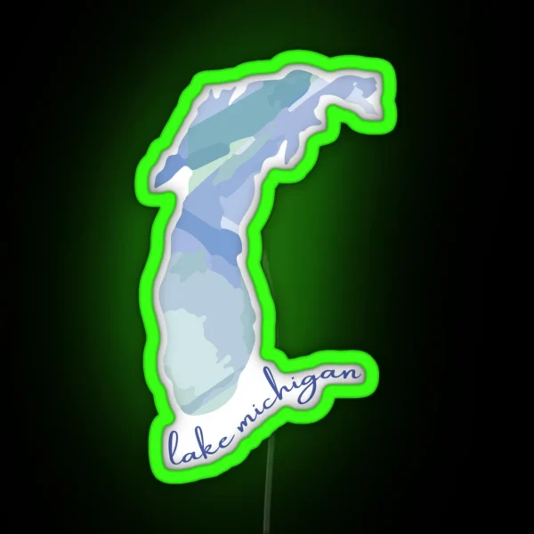 Watercolor Lake Michigan RGB Neon Sign