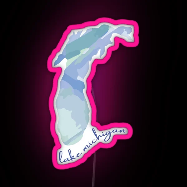 Watercolor Lake Michigan RGB Neon Sign