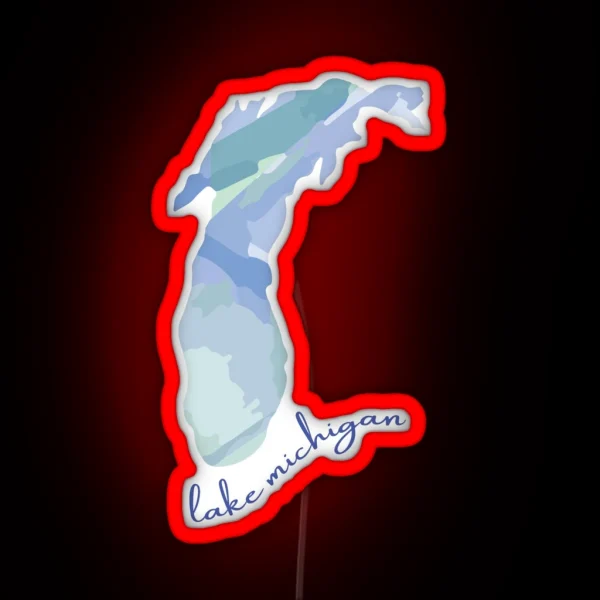 Watercolor Lake Michigan RGB Neon Sign