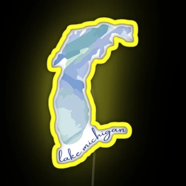 Watercolor Lake Michigan RGB Neon Sign