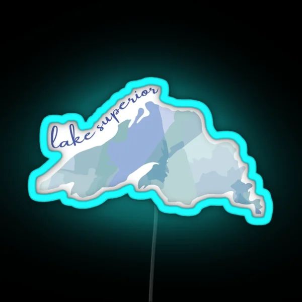 Watercolor Lake Superior RGB Neon Sign