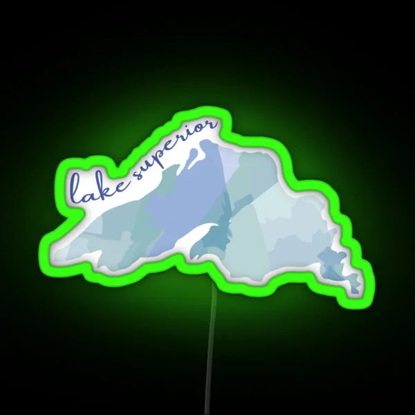 Watercolor Lake Superior RGB Neon Sign