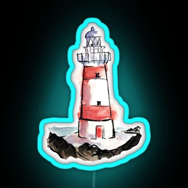 Watercolor Light House RGB Neon Sign