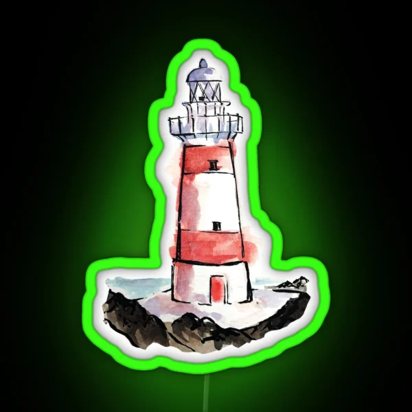 Watercolor Light House RGB Neon Sign