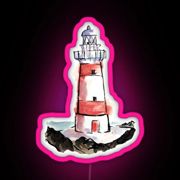 Watercolor Light House RGB Neon Sign