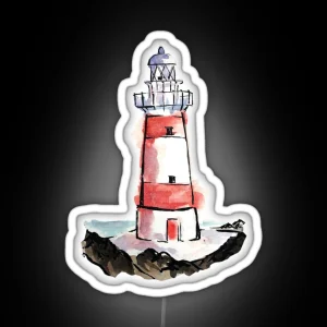 Watercolor Light House RGB Neon Sign