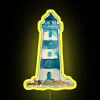 Colorful Watercolor Lighthouse LED Sign with Bright RGB Neon Lighting Effects