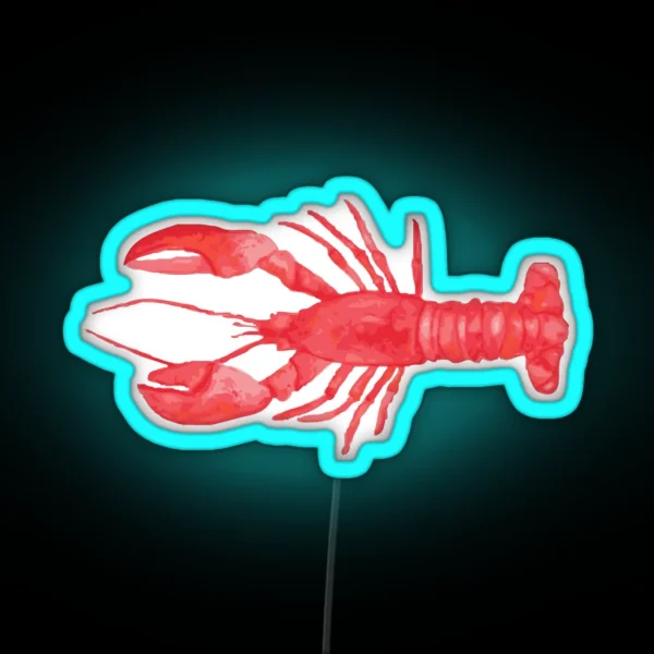 Watercolor Lobster RGB Neon Sign