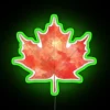 Bohemian Chic Watercolor Maple Leaf Neon Sign with Vibrant Colors