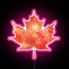 Vibrant Color Changing Watercolor Maple Leaf RGB Neon Sign Art Display