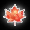 Colorful glowing watercolor maple leaf art in vibrant neon colors.