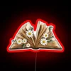 Soft pastel floral watercolor open book wall art decorative sign
