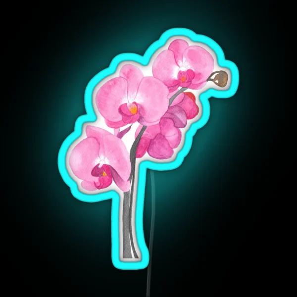 Watercolor Orchid RGB Neon Sign